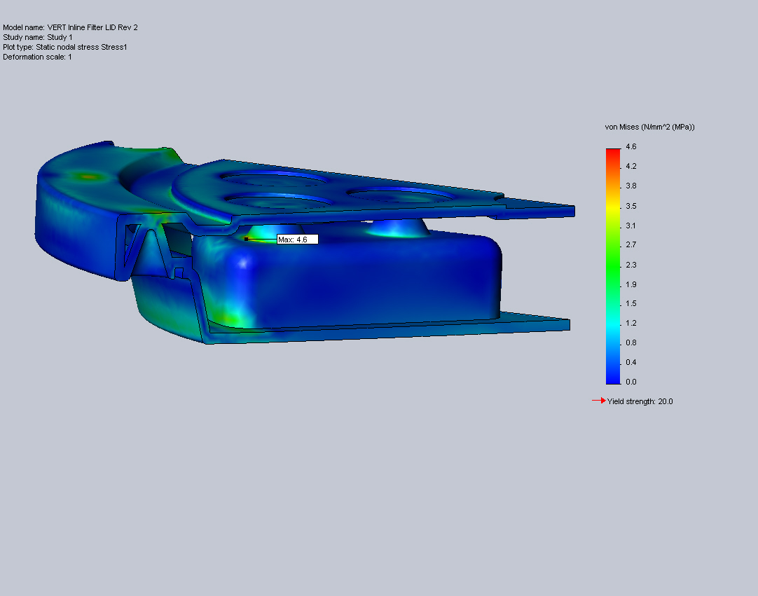 Coupland Bell HDPE hatch finite                                  element results